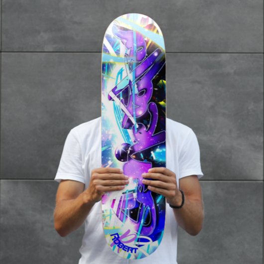 Graffiti straat met naam persoonlijk skateboard