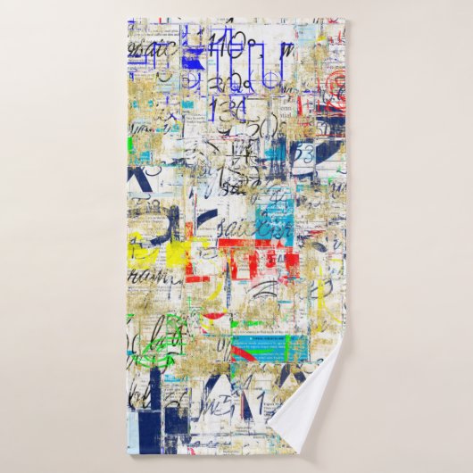 Graffiti straatmuur. Grunge wallart, straat, backg Badhanddoek (Badhanddoek)