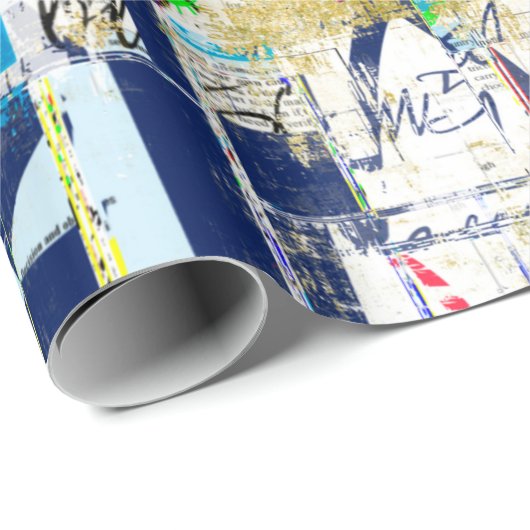 Graffiti straatmuur. Grunge wallart, straat, backg Cadeaupapier (Rol Hoek)