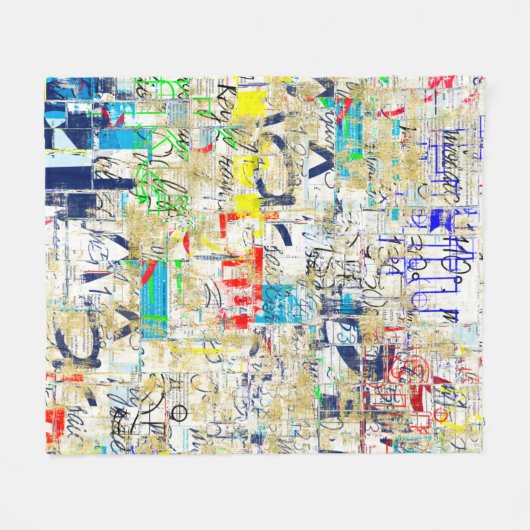 Graffiti straatmuur. Grunge wallart, straat, backg Fleece Deken (Voorkant (Horizontaal))