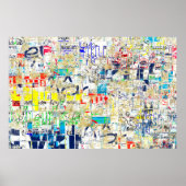 Graffiti straatmuur. Grunge wallart, straat, backg Poster (Voorkant)