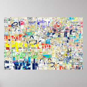 Graffiti straatmuur. Grunge wallart, straat, backg Poster