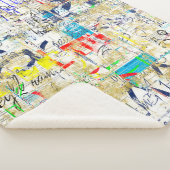 Graffiti straatmuur. Grunge wallart, straat, backg Sherpa Deken (3/4)