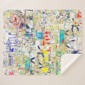 Graffiti straatmuur. Grunge wallart, straat, backg Sherpa Deken (Voorkant (horizontaal))