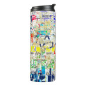 Graffiti straatmuur. Grunge wallart, straat, backg Thermosbeker (Gedraaid links)