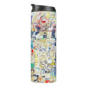 Graffiti straatmuur. Grunge wallart, straat, backg Thermosbeker (Geroteerd rechts)