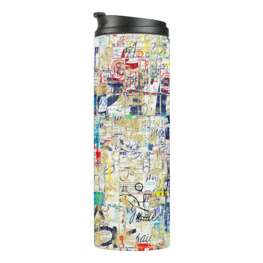 Graffiti straatmuur. Grunge wallart, straat, backg Thermosbeker (Geroteerd rechts)