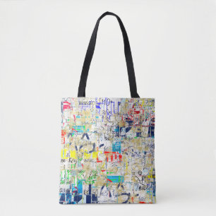 Graffiti straatmuur. Grunge wallart, straat, backg Tote Bag