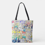 Graffiti straatmuur. Grunge wallart, straat, backg Tote Bag (Achterkant)