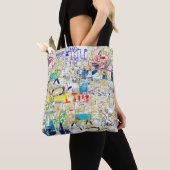 Graffiti straatmuur. Grunge wallart, straat, backg Tote Bag (Dichtbij)