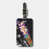 graffiti straten zwart & wit met kleur bagagelabel (Voorkant verticaal)