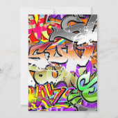 Graffiti Street Art Bar Mitzvah Aangepaste uitnodi Kaart (Achterkant)