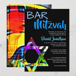 Graffiti Street Art Bar Mitzvah Aangepaste uitnodi Kaart