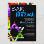 Graffiti Street Art Bar Mitzvah Aangepaste uitnodi Kaart<br><div class="desc">Beschikbaar in verschillende kleuren.</div>