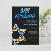 Graffiti Street Art Bar Mitzvah Aangepaste uitnodi Kaart (Staand voorkant)