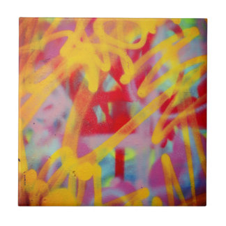 Graffiti Street Art Ceramic Tile Yellow Tegeltje