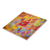 Graffiti Street Art Ceramic Tile Yellow Tegeltje (Zijkant)
