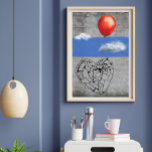 Graffiti Street Art Light-Heart rode ballon Poster<br><div class="desc">Dit kunstwerk toont een illustratie van een hart dat door wolken in de lucht vliegt en aan een rode ballon vastzit. De titel die ik koos is luchtig. Het is een uitnodiging om er niet teveel om te geven, het leven niet serieus te nemen en te profiteren van het cadeau...</div>