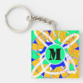 Graffiti Street Art Moderne kleurrijke monogrammen Sleutelhanger (Voorkant)