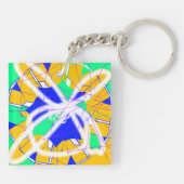 Graffiti Street Art Moderne kleurrijke monogrammen Sleutelhanger (Achterkant)
