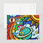 Graffiti Street Art Rainbow Weather Funky Cartoon Briefkaart (Voorkant / Achterkant)
