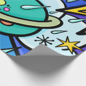 Graffiti Street Art Rainbow Weather Funky Cartoon Cadeaupapier (Hoek)