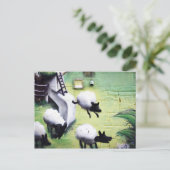 Graffiti / Street Art Sheep Jumping Briefkaart (Staand voorkant)