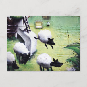Graffiti / Street Art Sheep Jumping Briefkaart