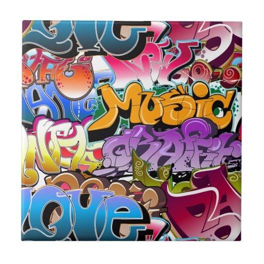 Graffiti Street Art Tegeltje (Voorkant)