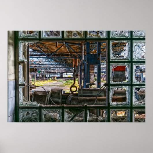 Graffiti Street Art Verlaten Poster fabriek (Voorkant)