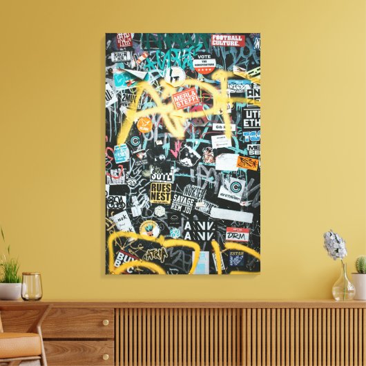 Graffiti Street Pattern Canvas Afdruk (Insitu (Woonkamer))