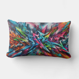 Graffiti Streetart auf Ziegelwand mit Skyline  Kussen