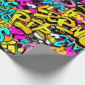 graffiti-strippatroon cadeaupapier (Hoek)