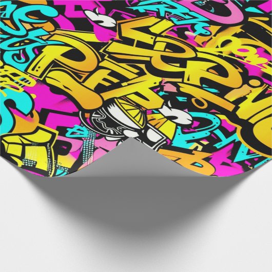 graffiti-strippatroon cadeaupapier (Hoek)