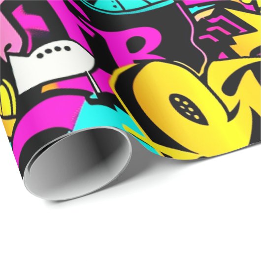 graffiti-strippatroon cadeaupapier (Rol Hoek)