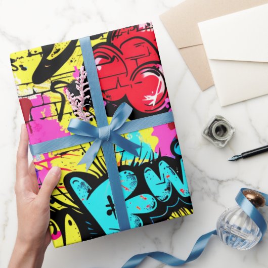 graffiti-strippatroon cadeaupapier (Geschenken)