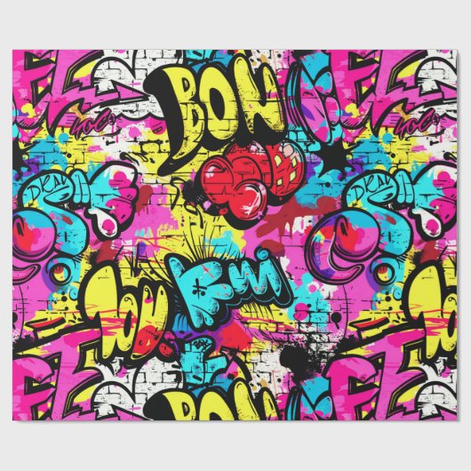 graffiti-strippatroon cadeaupapier (Vlak)