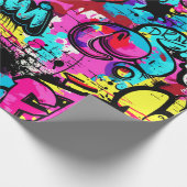 graffiti-strippatroon cadeaupapier (Hoek)