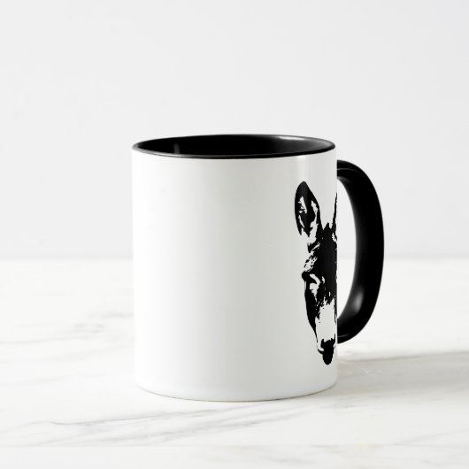 Graffiti Style Donkey of Mule Street Art Tekening Mok (Voorkant rechts)