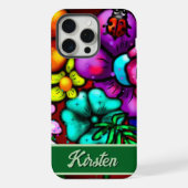 Graffiti Style Flowers & Ladybug Personalized iPhone Hoesje (Achterkant)