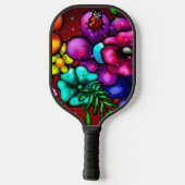 Graffiti Style Flowers & Ladybug Personalized Pickleball Paddle (Achterkant)