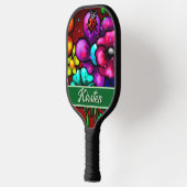 Graffiti Style Flowers & Ladybug Personalized Pickleball Paddle (Links)