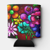 Graffiti Style Flowers & Ladybug Roze Paarse Rood Blikjeskoeler (Achterkant)