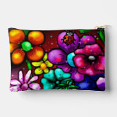 Graffiti Style Flowers & Ladybug Roze Paarse Rood Etui (Achterkant)