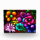 Graffiti Style Flowers & Ladybug Roze Paarse Rood Fotoblokken (Voorkant)