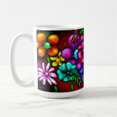 Graffiti Style Flowers & Ladybug Roze Paarse Rood Koffiemok (Links)