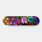 Graffiti Style Flowers & Ladybug Roze Paarse Rood Persoonlijk Skateboard (Horizontaal)