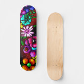 Graffiti Style Flowers & Ladybug Roze Paarse Rood Persoonlijk Skateboard (Voorkant)