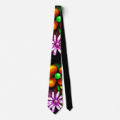 Graffiti Style Flowers & Ladybug Roze Paarse Rood Stropdas (Voorkant)