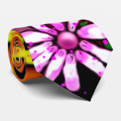 Graffiti Style Flowers & Ladybug Roze Paarse Rood Stropdas (Opgerold)